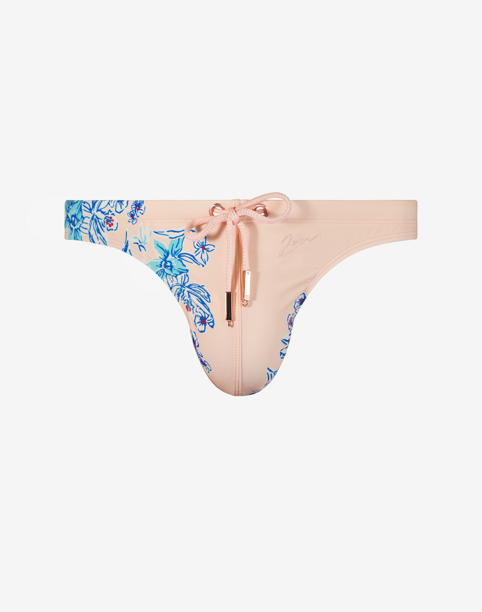 V80 Print Swim Thong Tahiti Peach – 2EROS