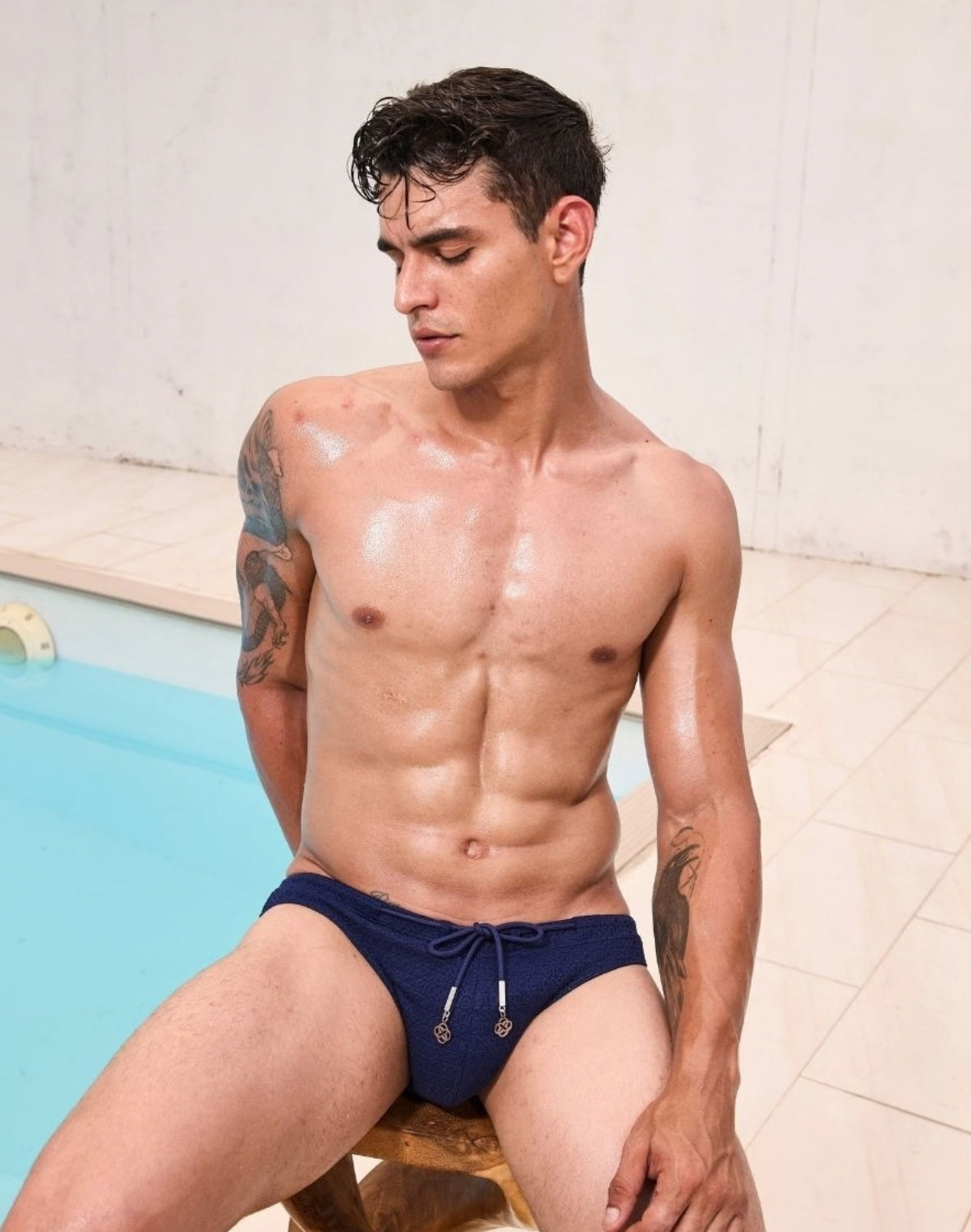 V30 Textured Swim Brief - Signet Navy Blue-thumbmail-3