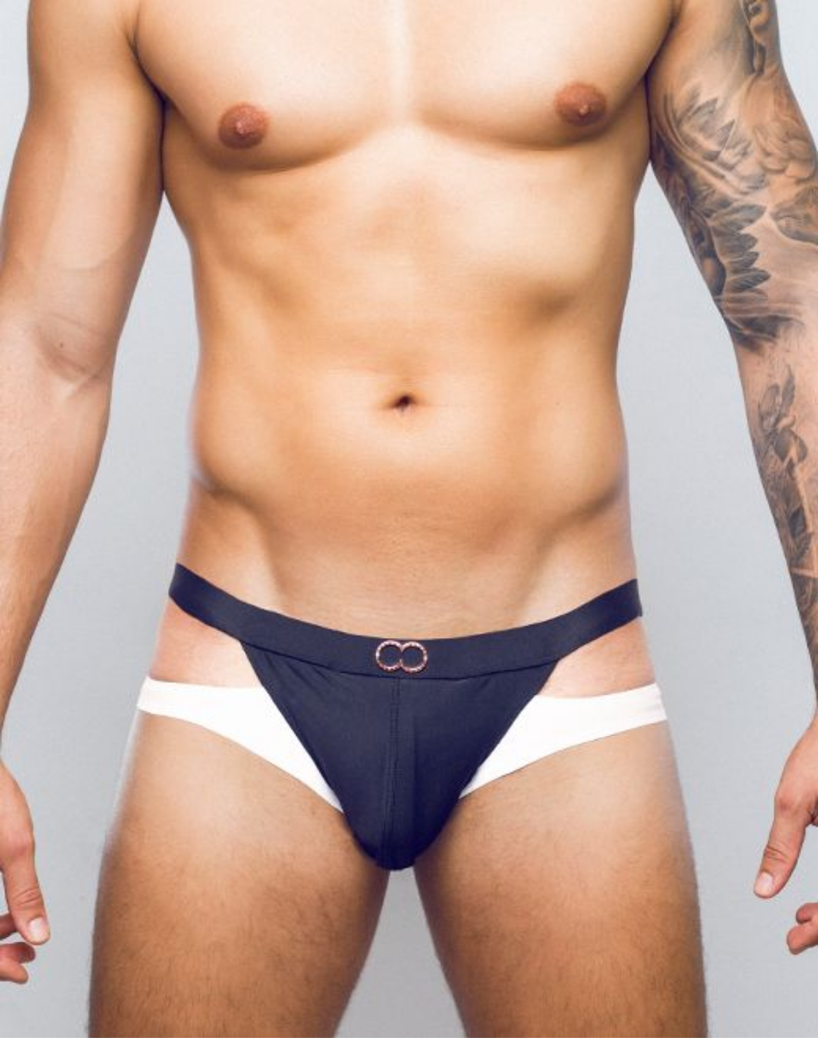 Slip de bain VB31 BLK Label - Noir et blanc-thumbmail-4