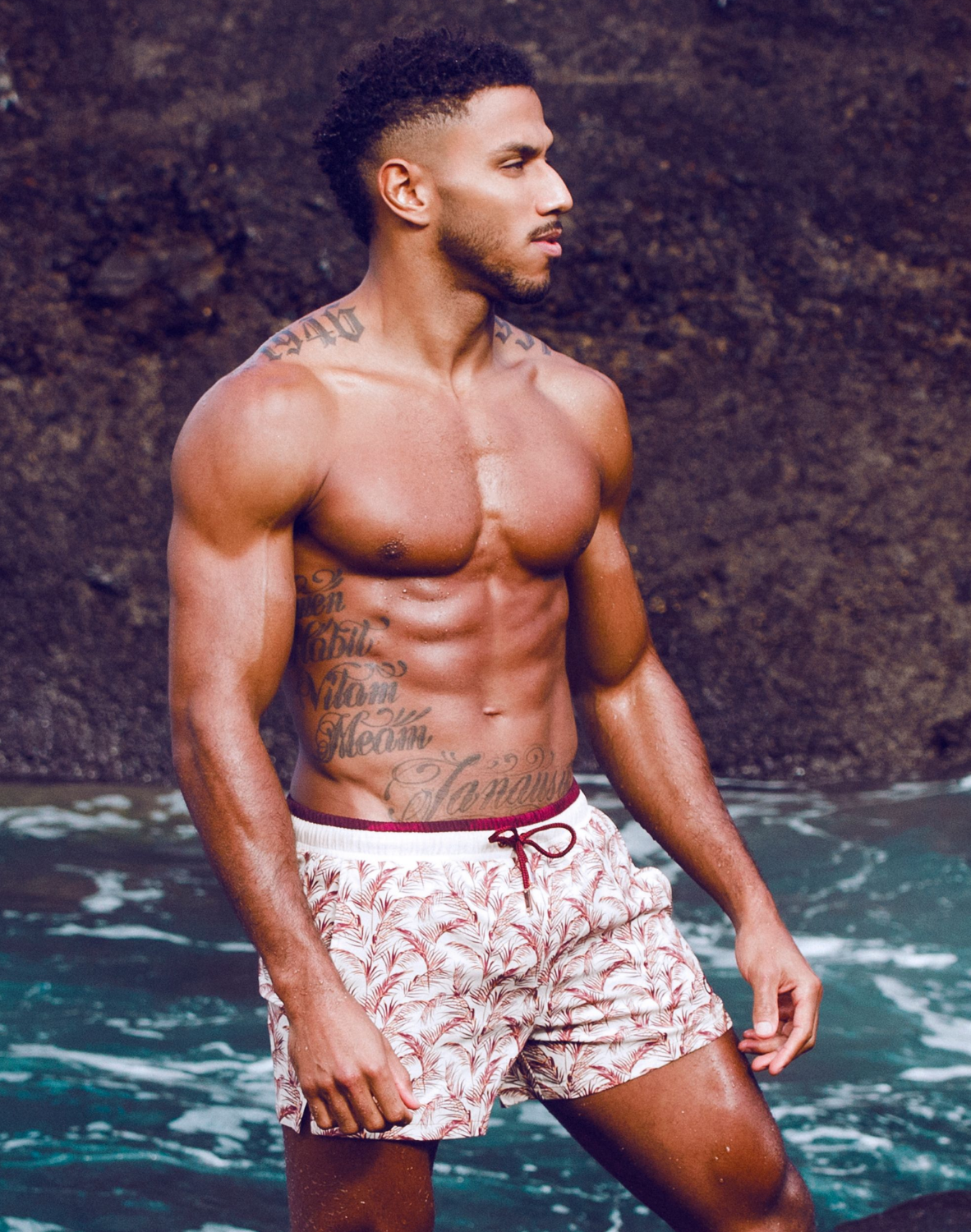 Printed Byron Shorts - Pastel Hawaii-thumbmail-9