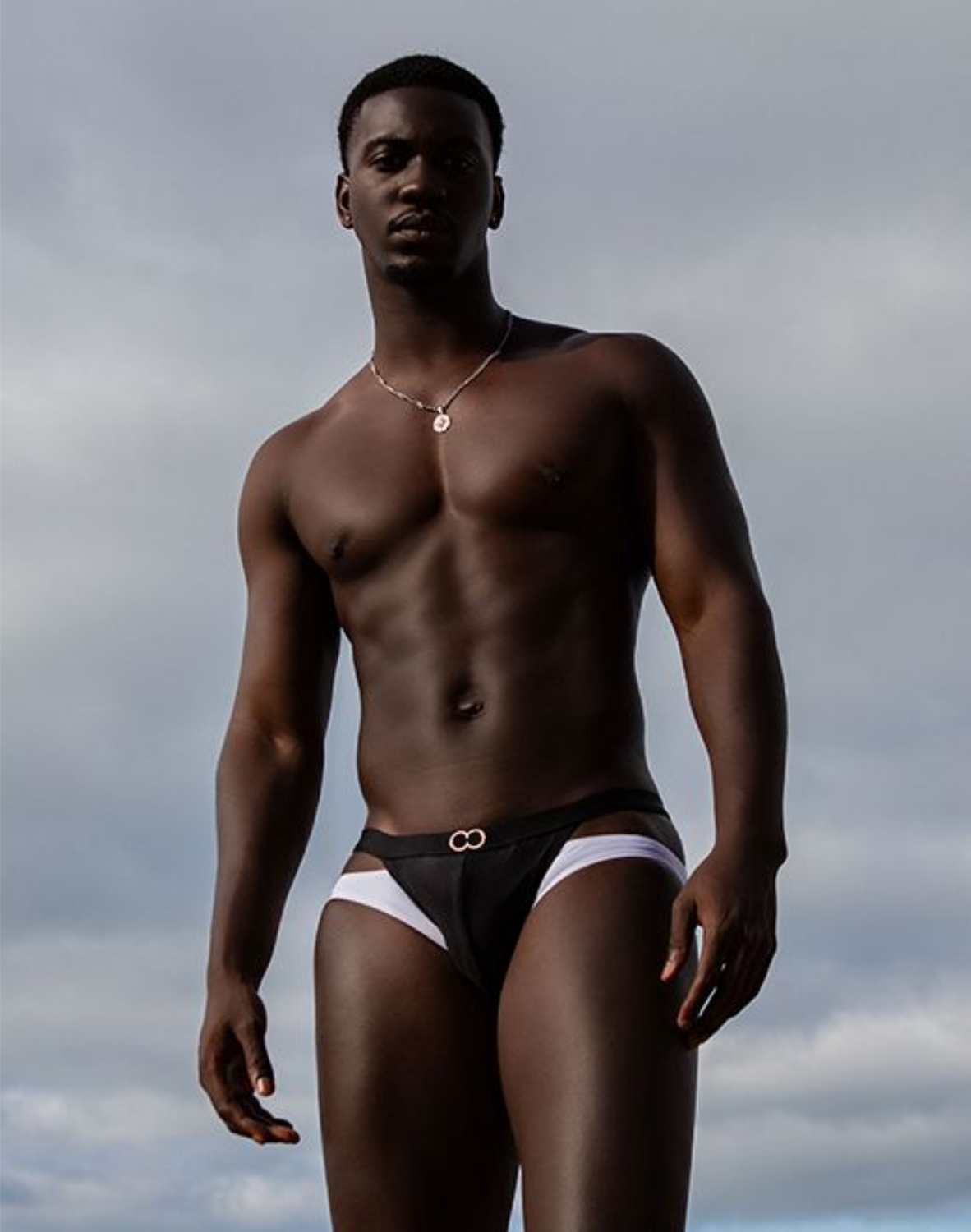 Slip de bain VB31 BLK Label - Noir et blanc-thumbmail-11