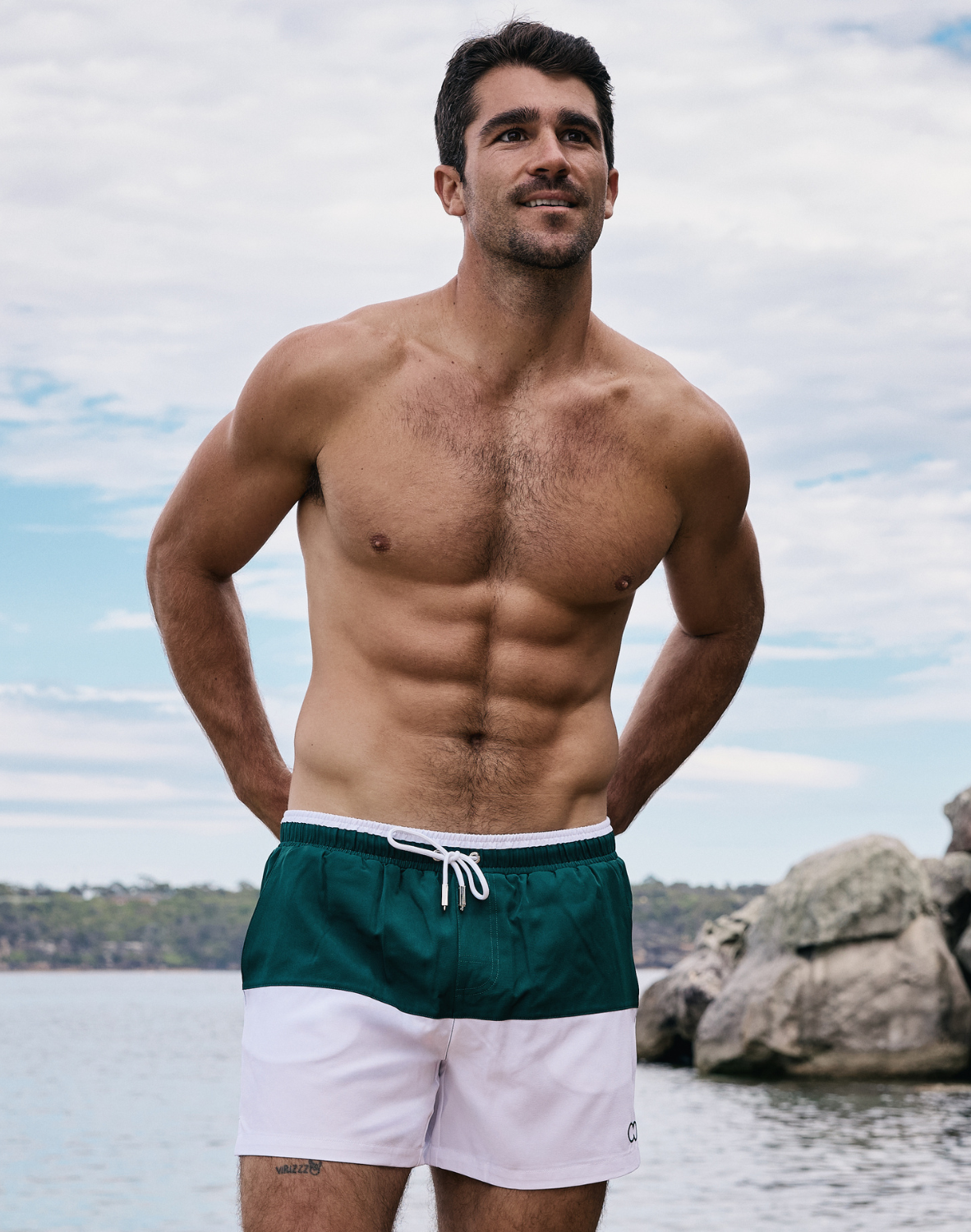 Colour-Blocked Byron Shorts - Calypso White/Green-thumbmail-11