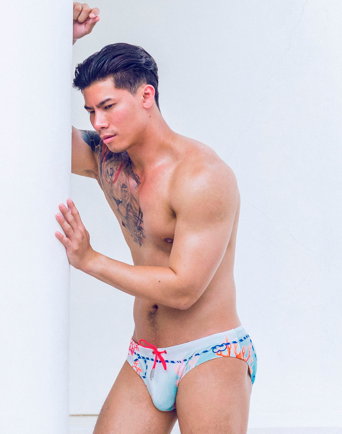 V10 Printed Swim Brief - Coralscape Blue-thumbmail-14