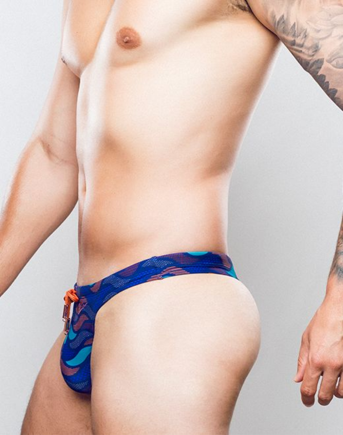 V80 Printed Swim Thong - Ocean Blue-thumbmail-5