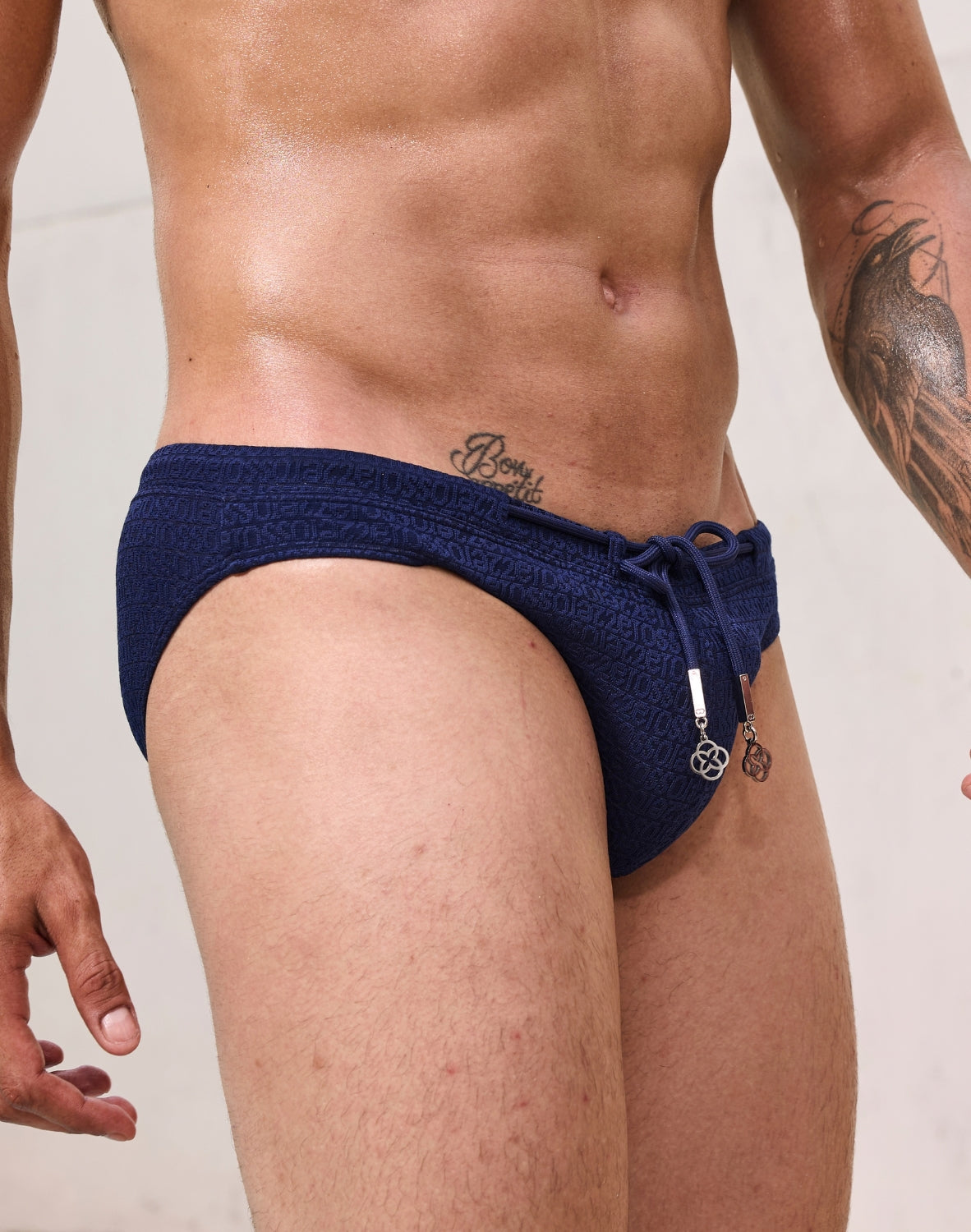 V30 Textured Swim Brief - Signet Navy Blue-thumbmail-6