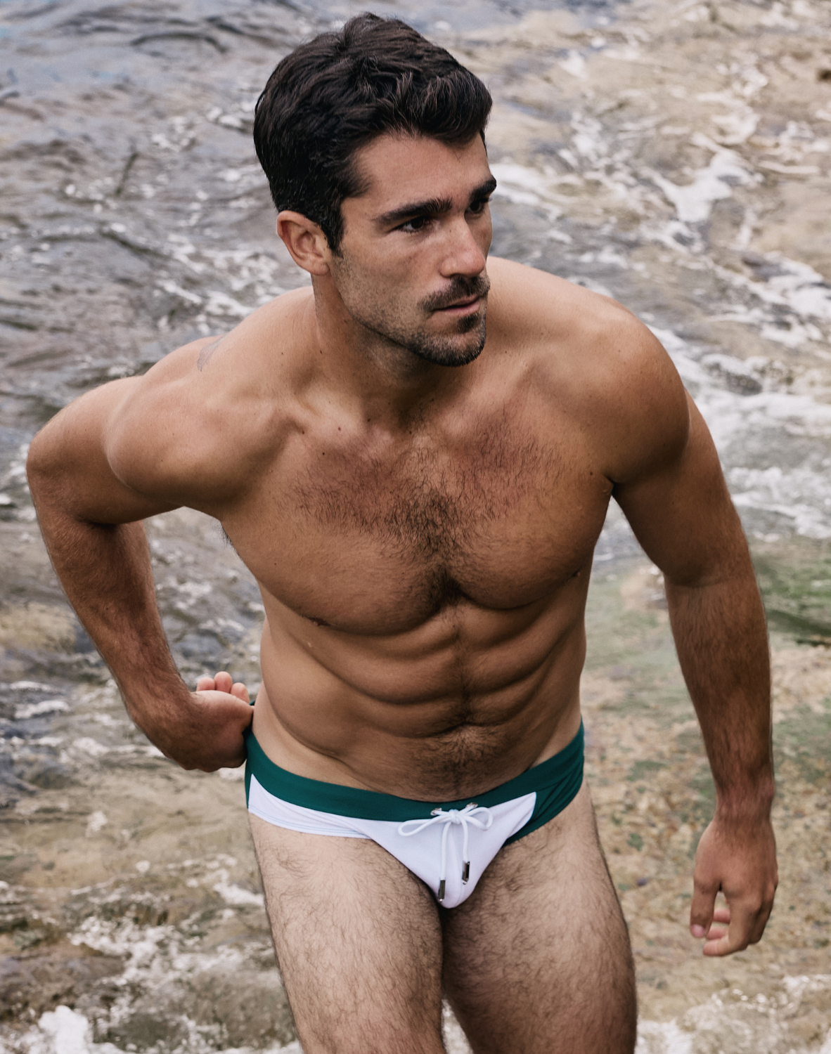 V10 Colour-Blocked Swim Brief - Calypso White/Green-thumbmail-8