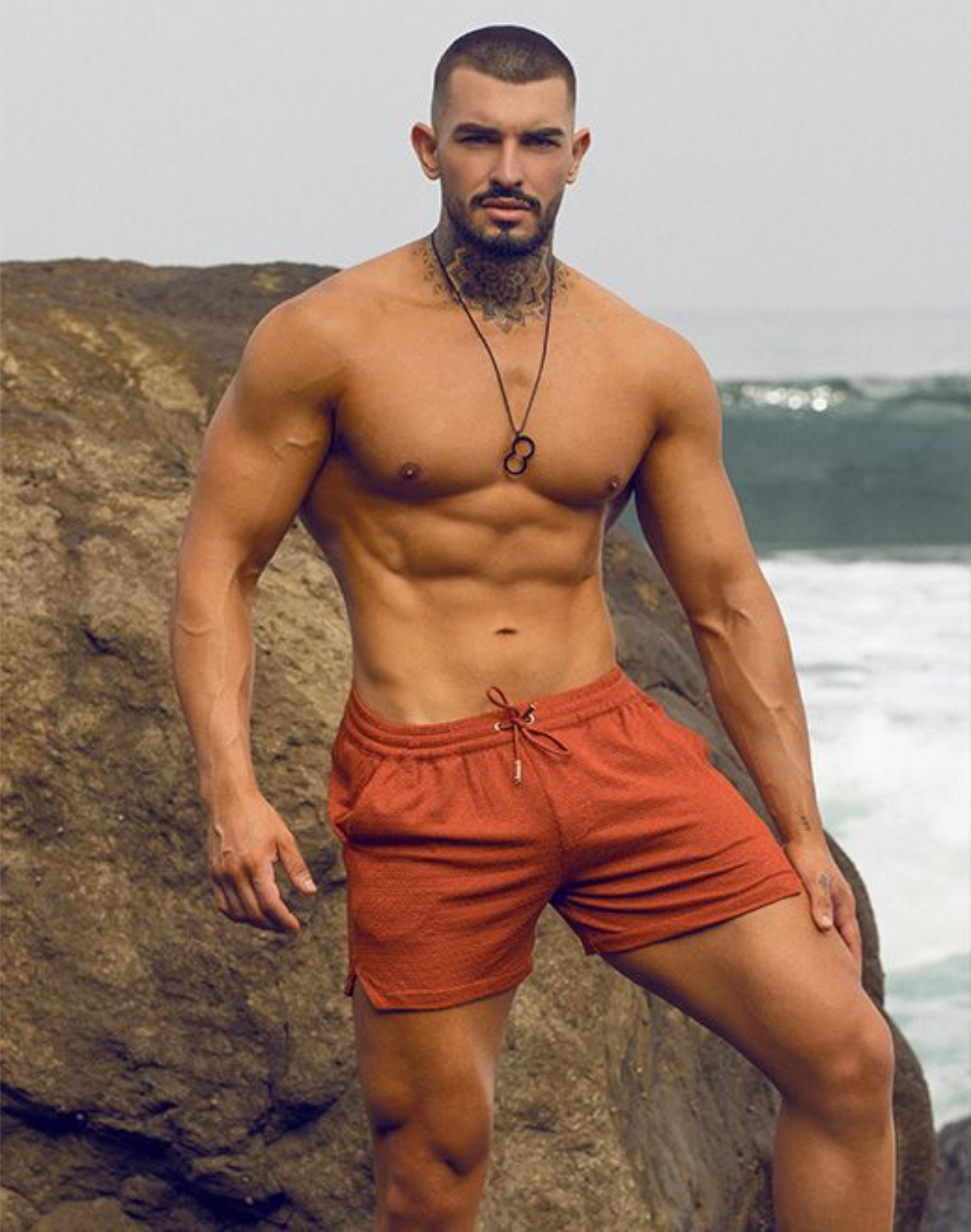 Textured Manly Shorts - Signet Carmine-thumbmail-13