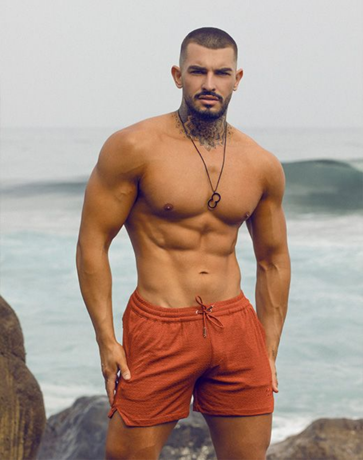 Textured Manly Shorts - Signet Carmine-thumbmail-14