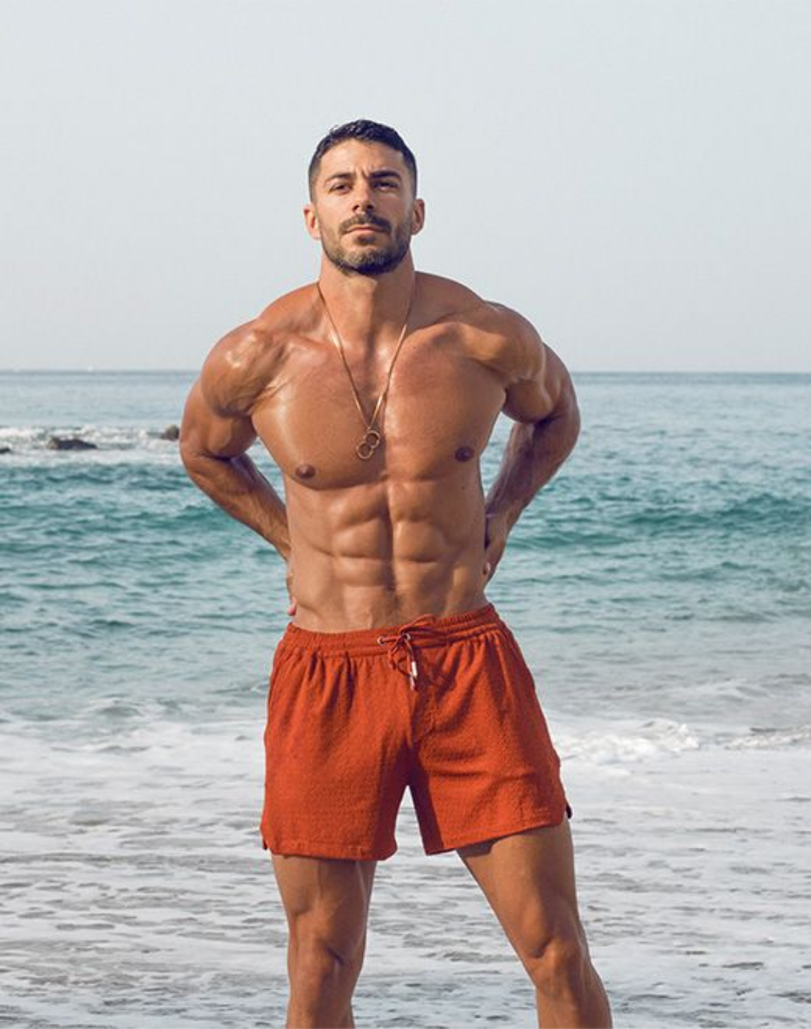 Textured Manly Shorts - Signet Carmine-thumbmail-3