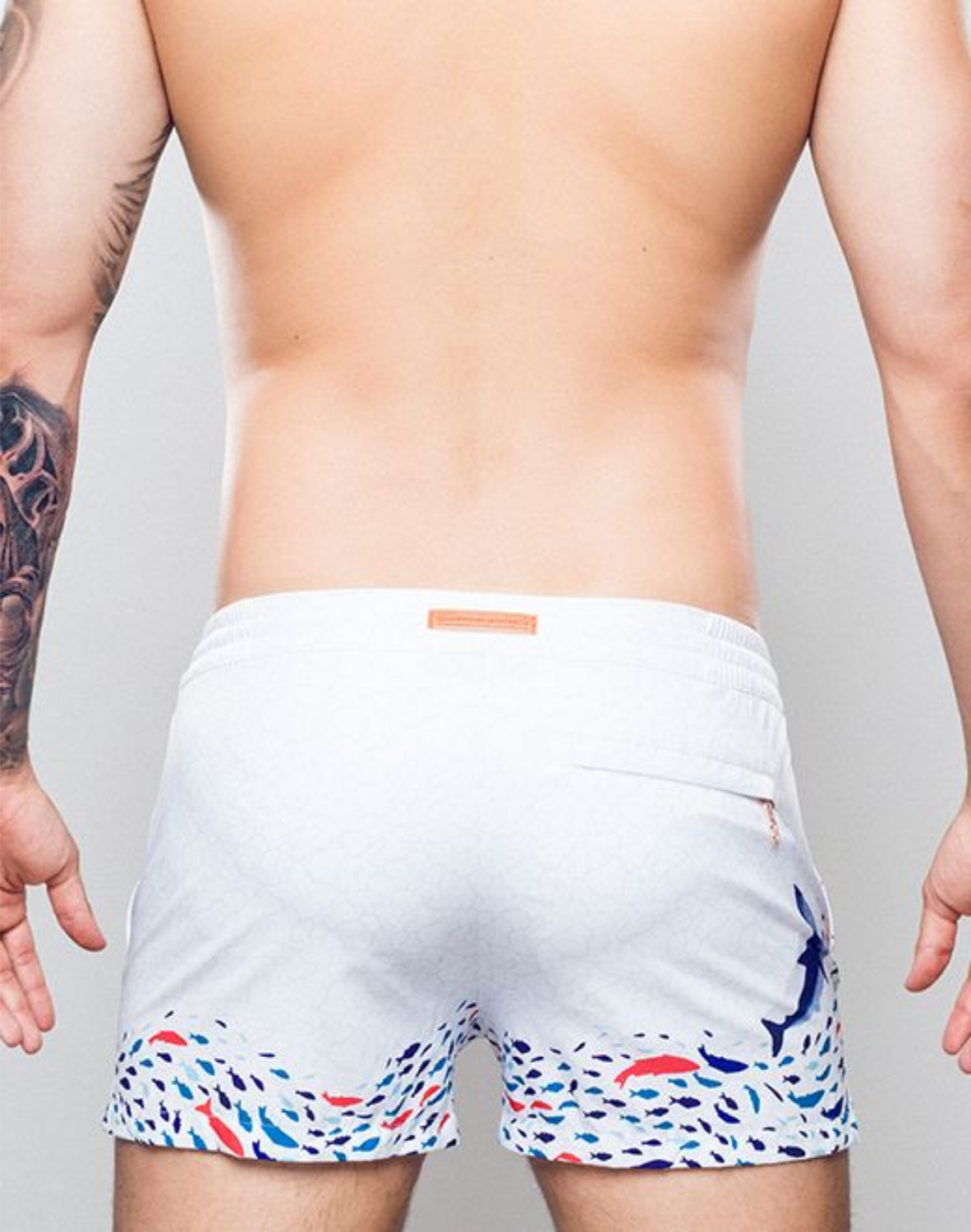 Printed Bronte Shorts - Seascape White-thumbmail-6