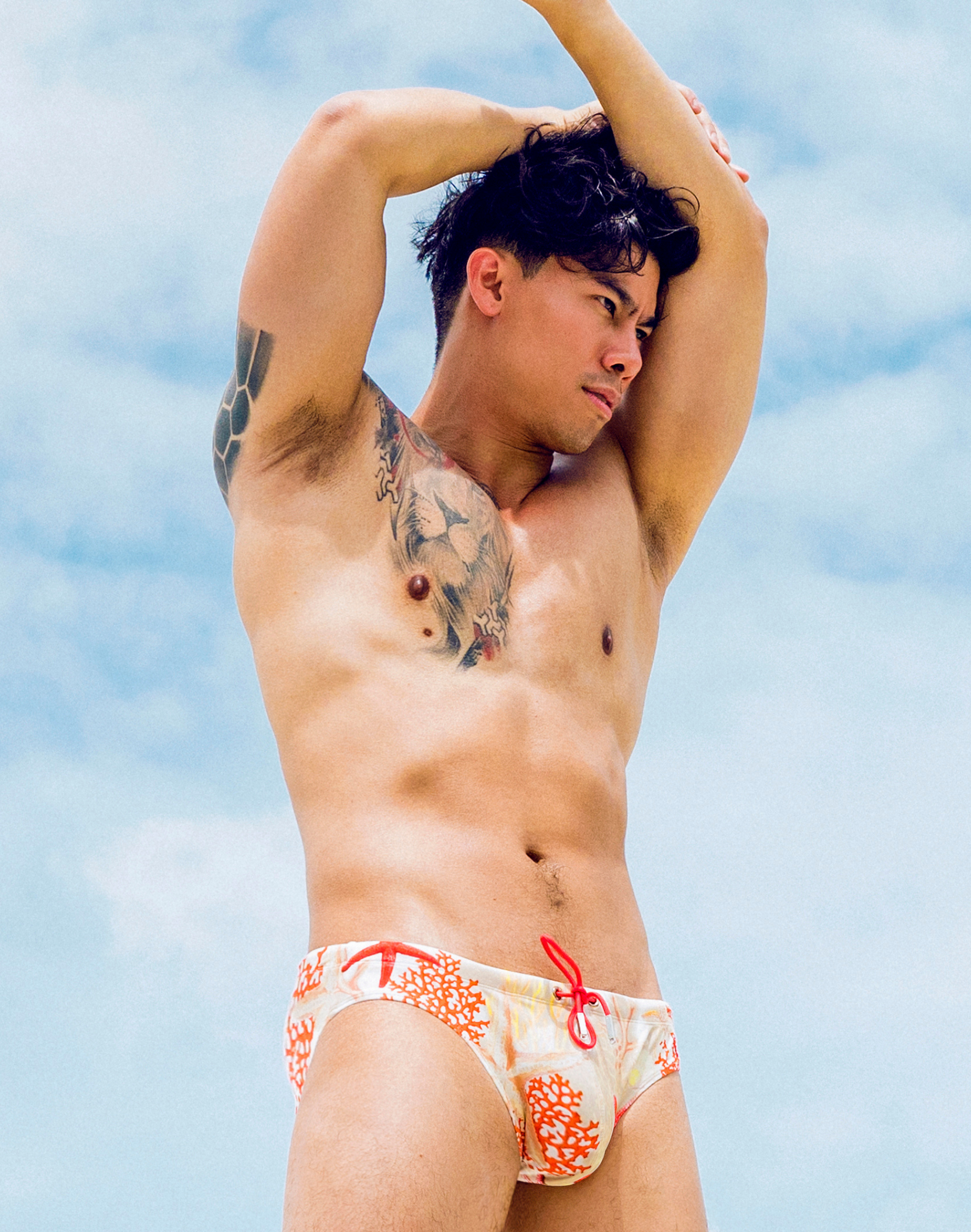 V10 Printed Swim Brief - Starscape Beige-thumbmail-7