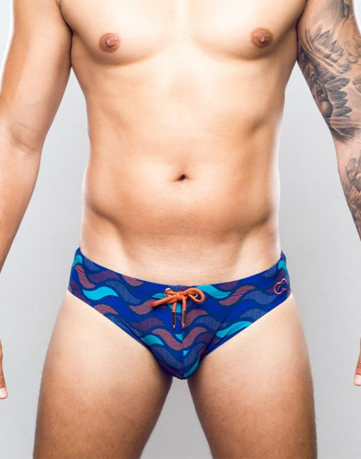 V10 Printed Swim Brief - Ocean Blue
