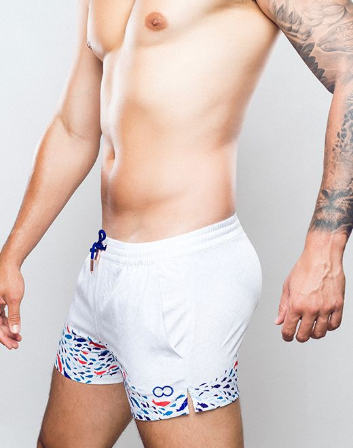 Printed Bronte Shorts - Seascape White-thumbmail-5