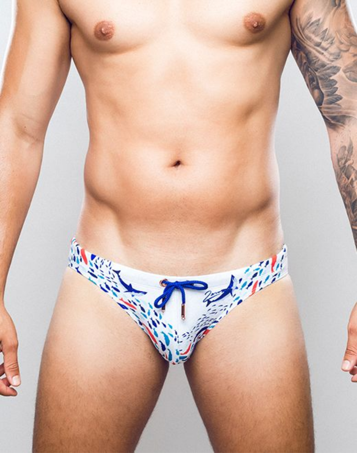V20 Printed Swim Brief - Seascape White-thumbmail-4