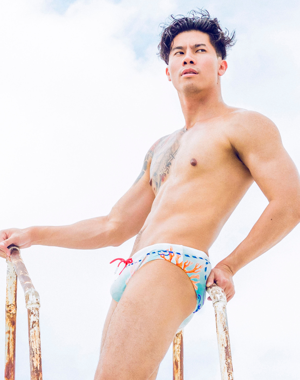 V10 Printed Swim Brief - Coralscape Blue-thumbmail-6