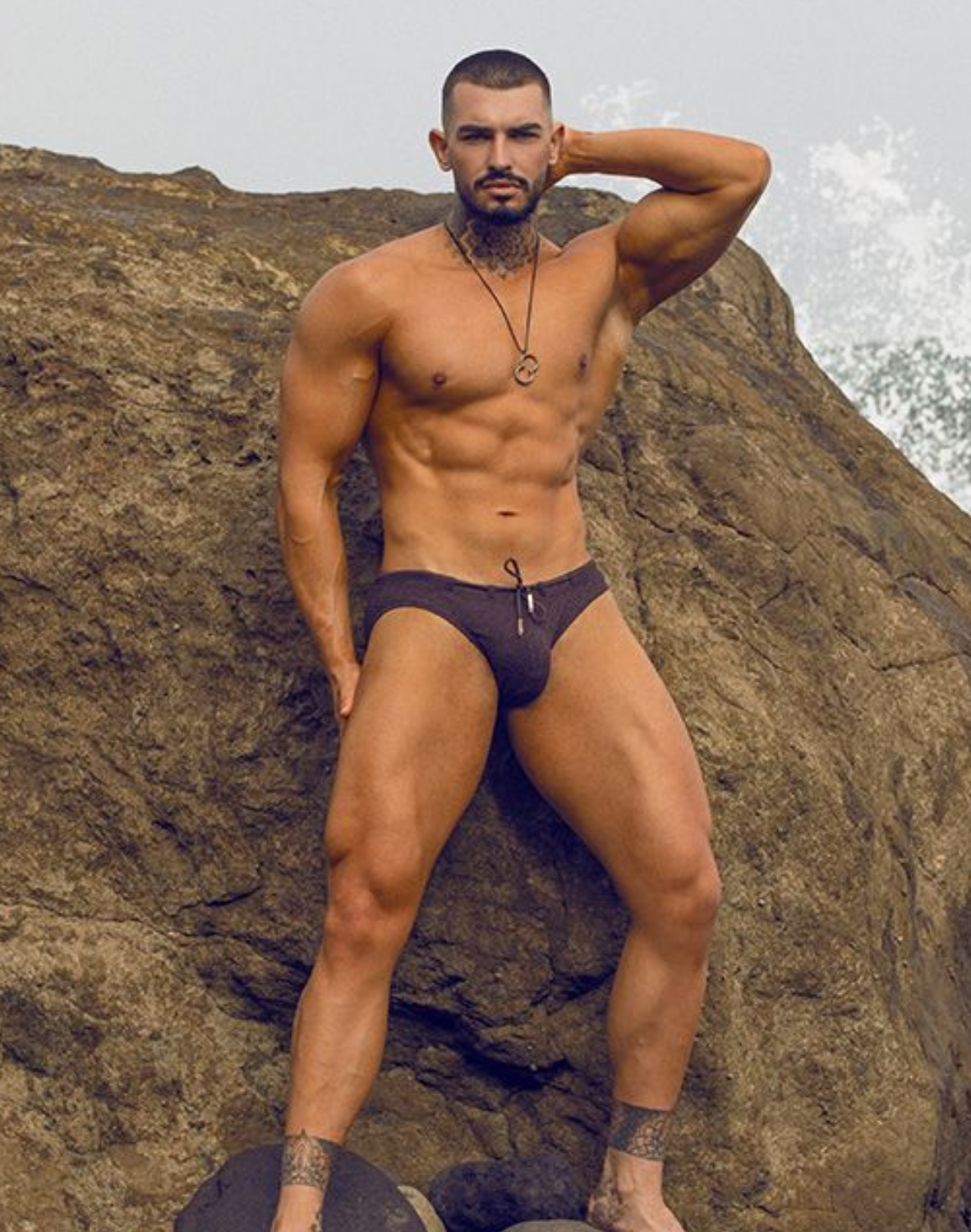 V30 Textured Swim Brief - Signet Carbon Black-thumbmail-12