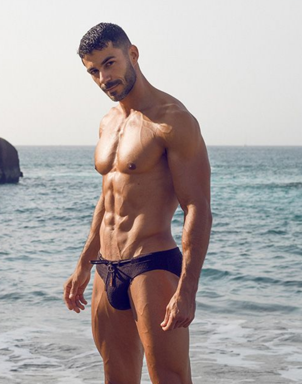 V30 Textured Swim Brief - Signet Carbon Black-thumbmail-3