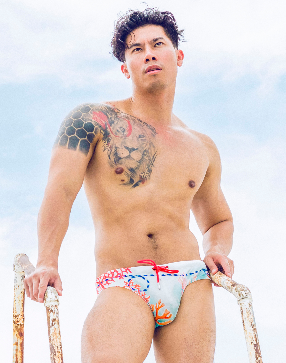 V10 Printed Swim Brief - Coralscape Blue-thumbmail-7