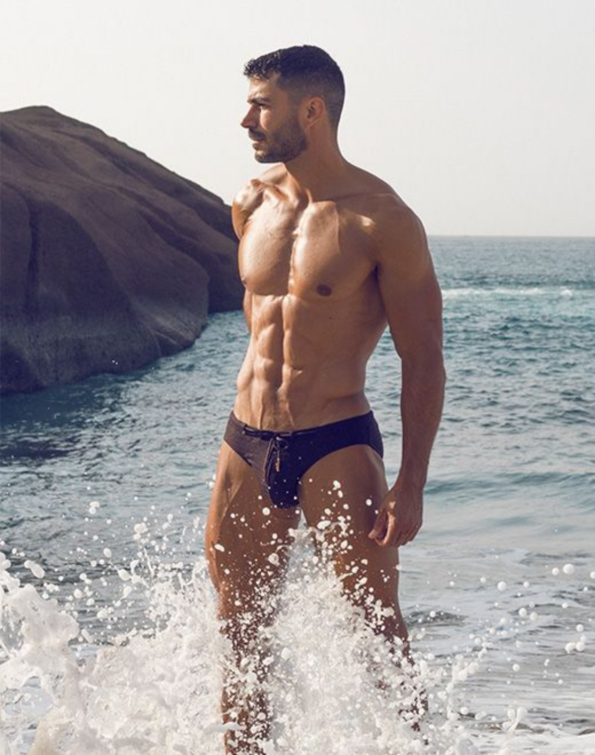 V30 Textured Swim Brief - Signet Carbon Black-thumbmail-7