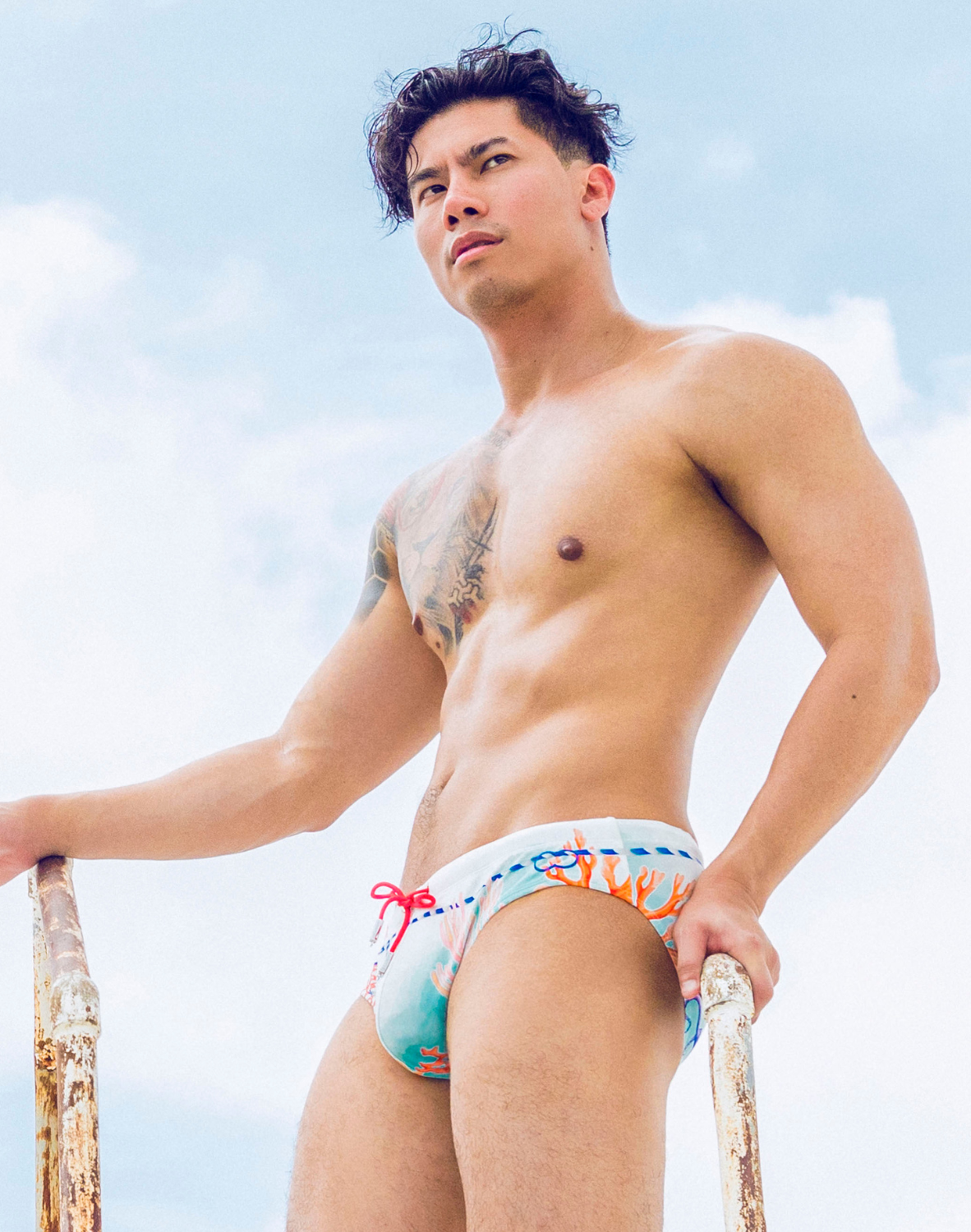 V10 Printed Swim Brief - Coralscape Blue-thumbmail-8