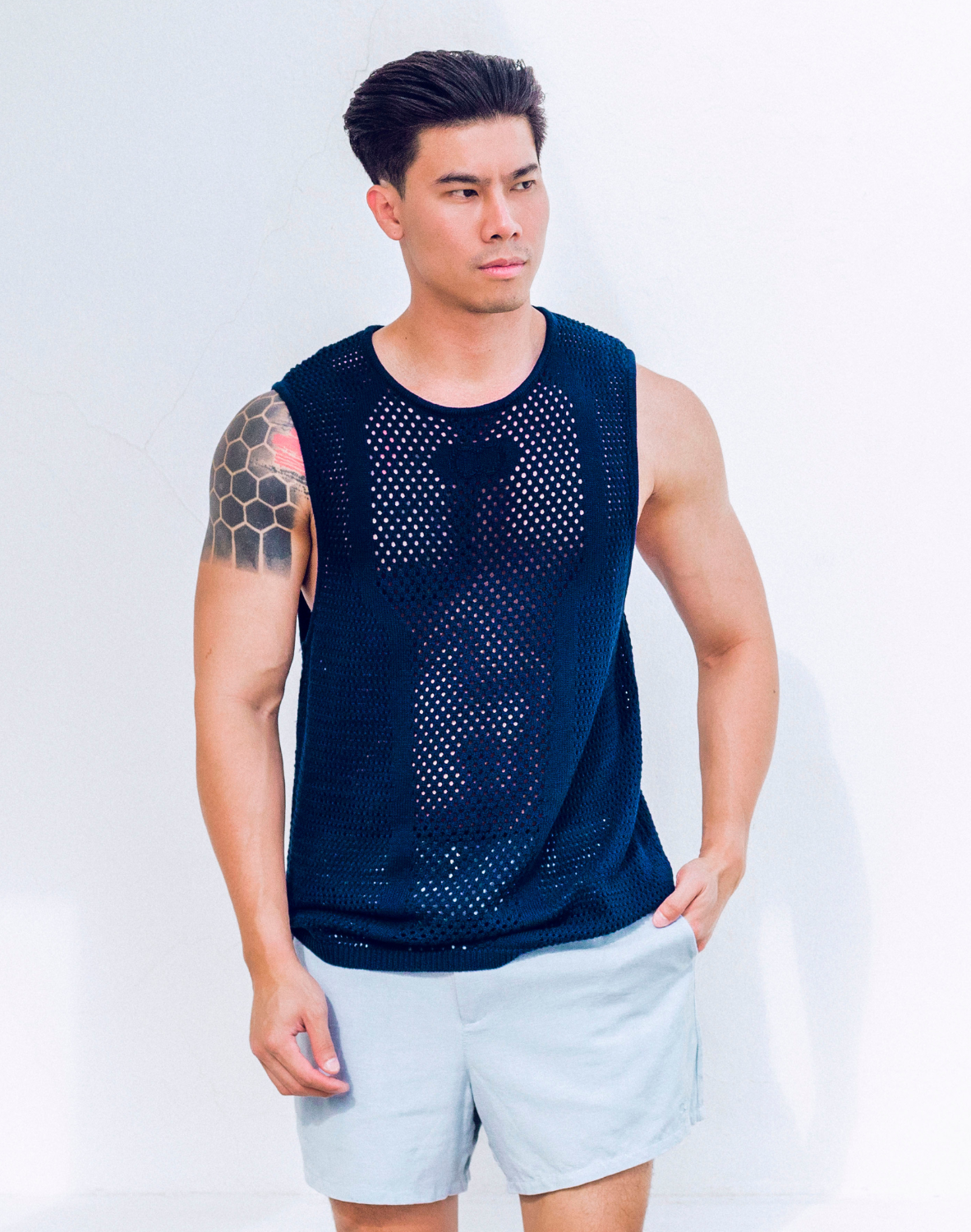 Amalfi Singlet - Navy Blue-thumbmail-9
