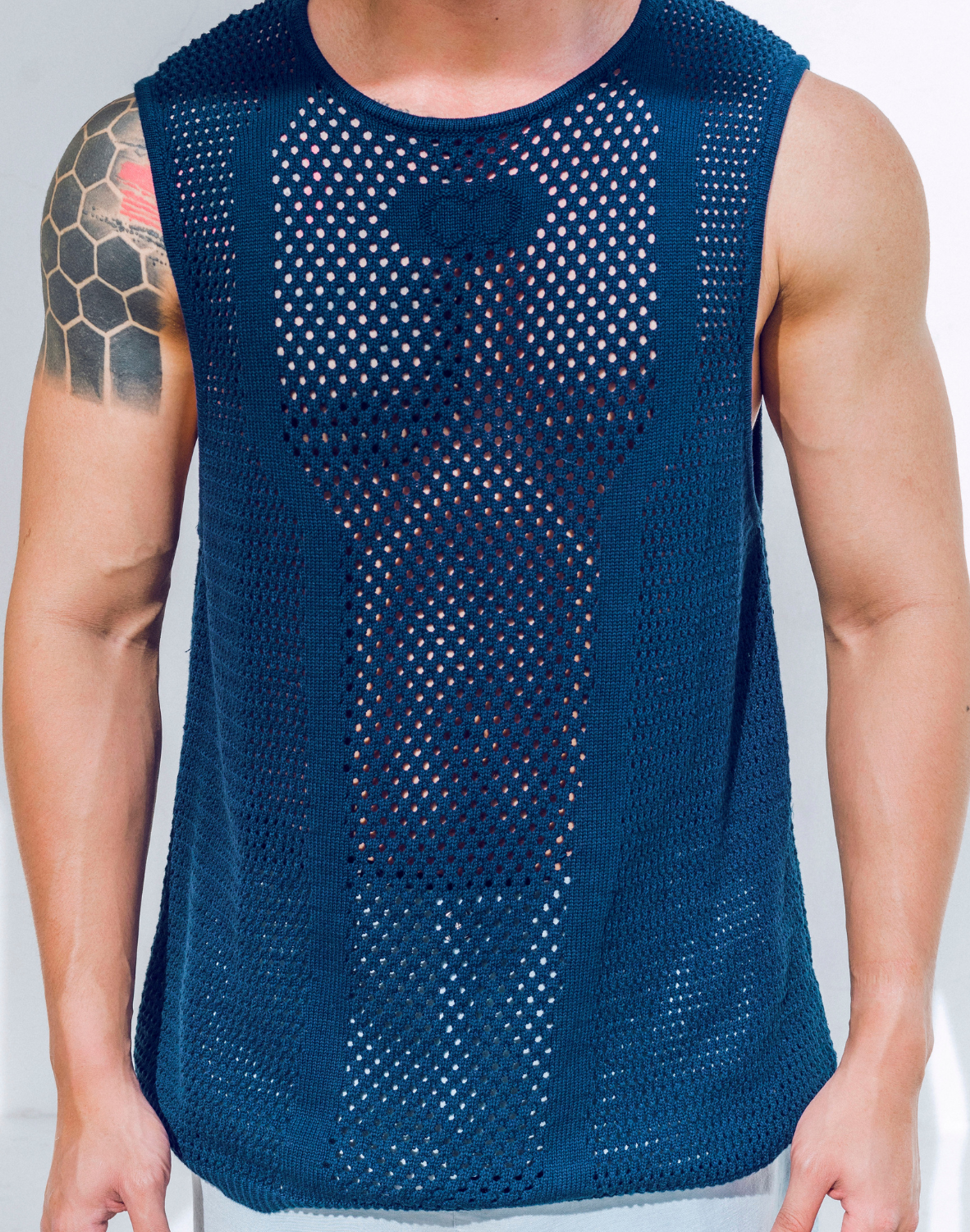 Amalfi Singlet - Navy Blue-thumbmail-3