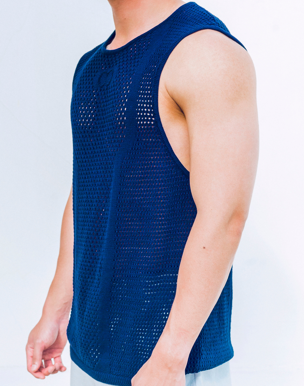 Amalfi Singlet - Navy Blue-thumbmail-4