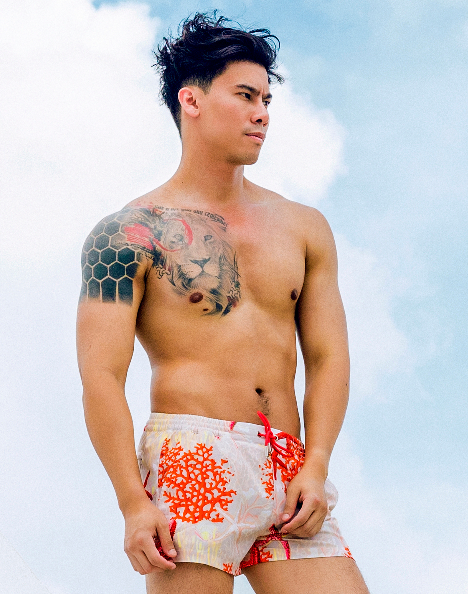 Printed Bronte Shorts - Starscape Beige-thumbmail-11