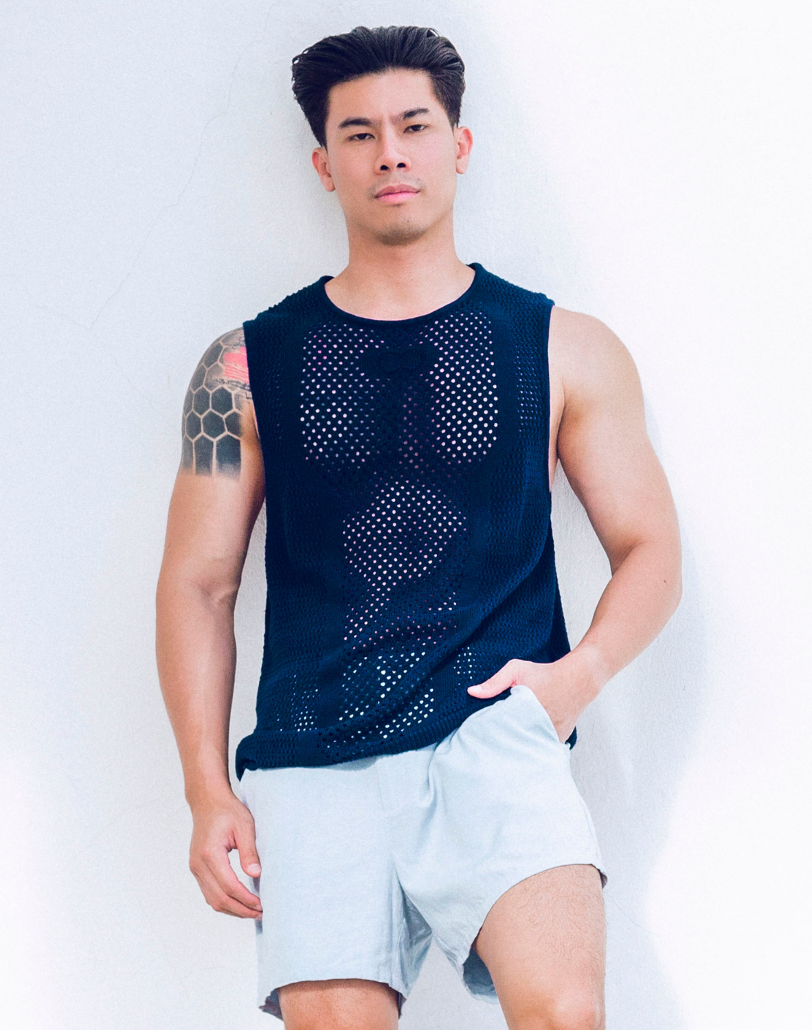 Amalfi Singlet - Navy Blue-thumbmail-11