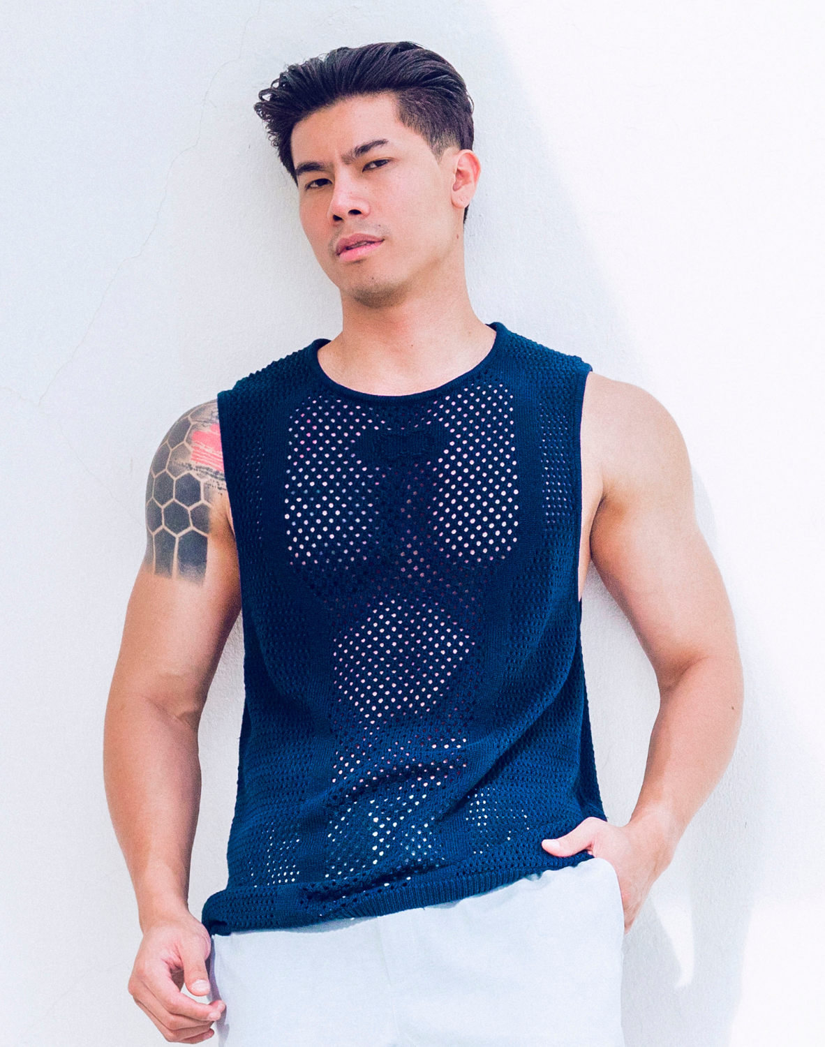Amalfi Singlet - Navy Blue-thumbmail-10