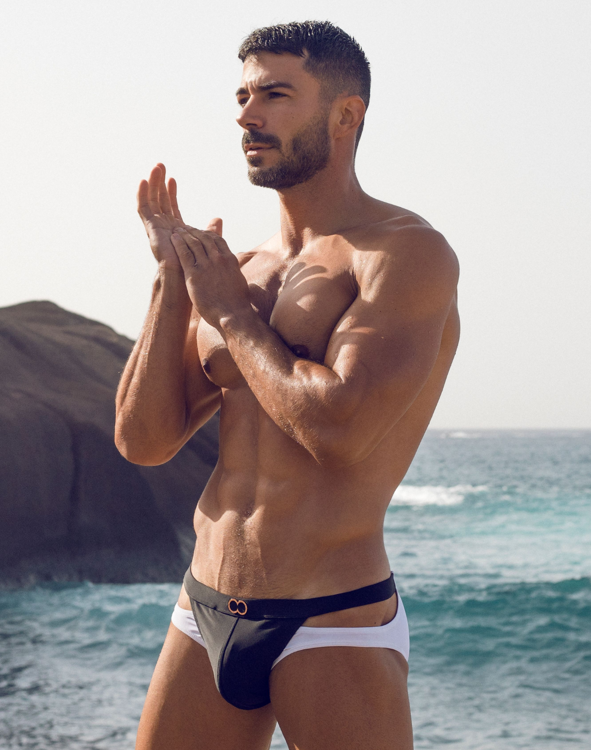 BLK Label No.5 Swim Brief - Black and White-thumbmail-13