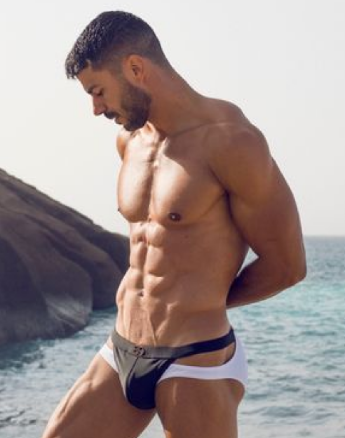 BLK Label No.5 Swim Brief - Black and White-thumbmail-14