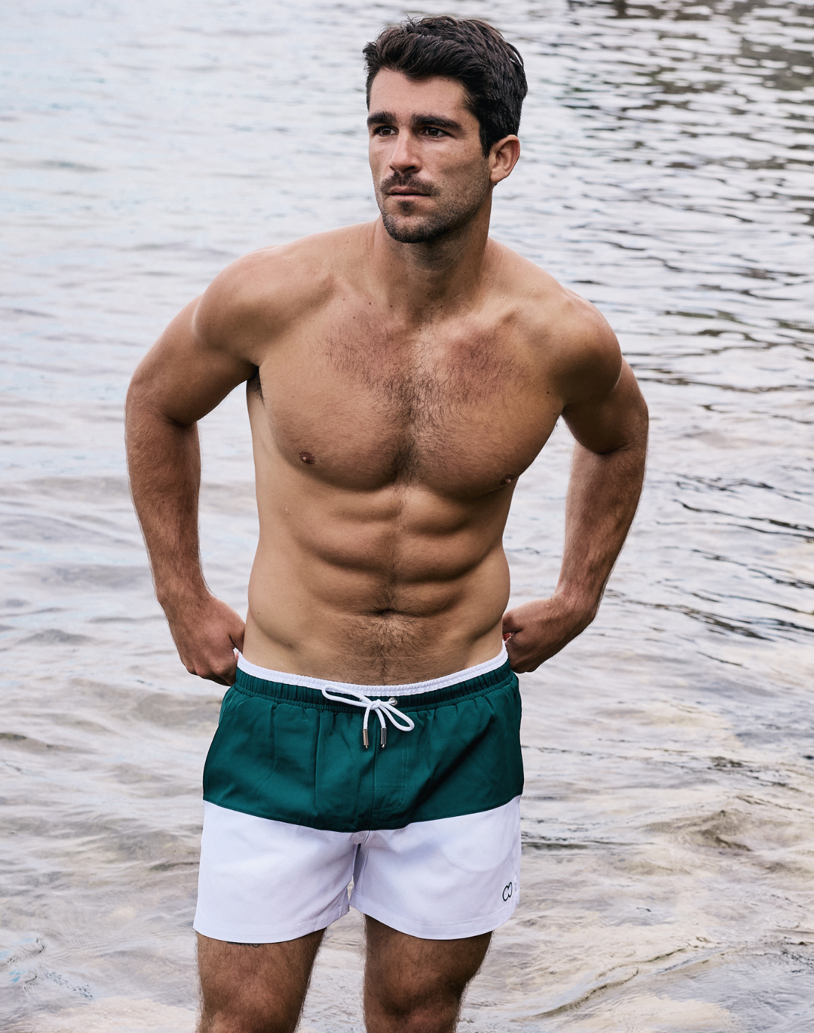 Colour-Blocked Byron Shorts - Calypso White/Green-thumbmail-9