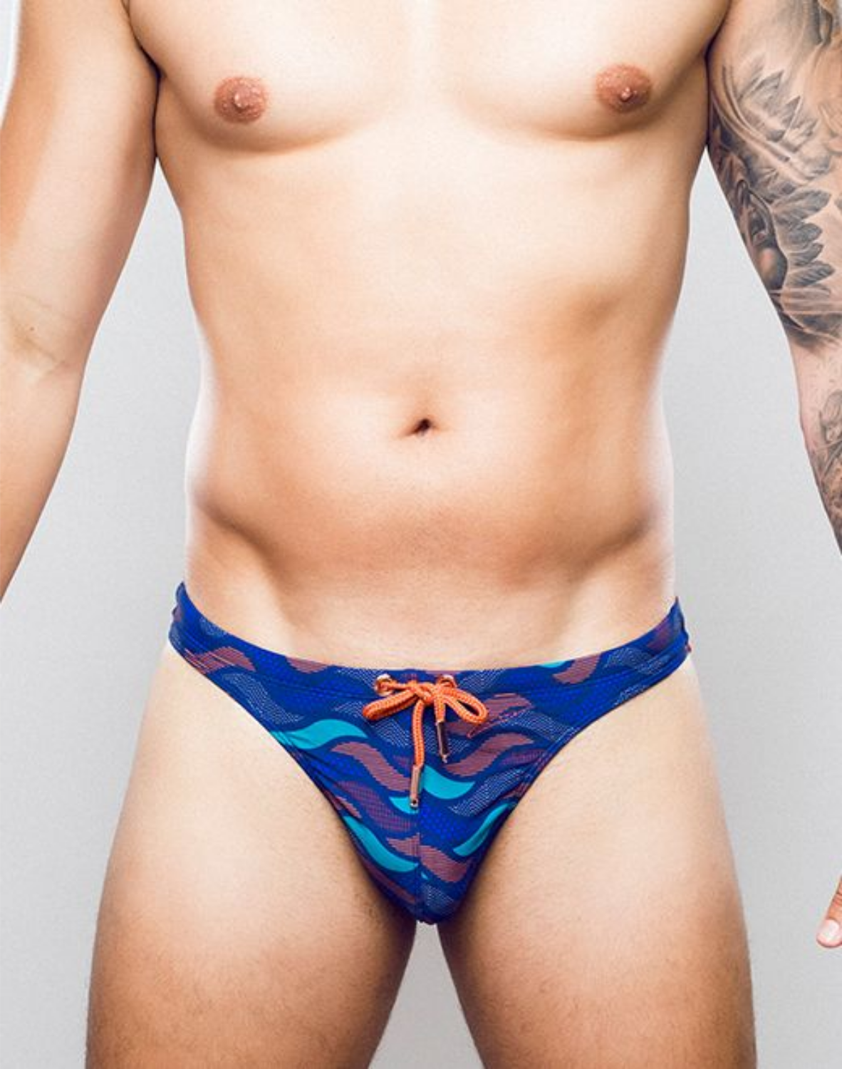 V80 Printed Swim Thong - Ocean Blue-thumbmail-4