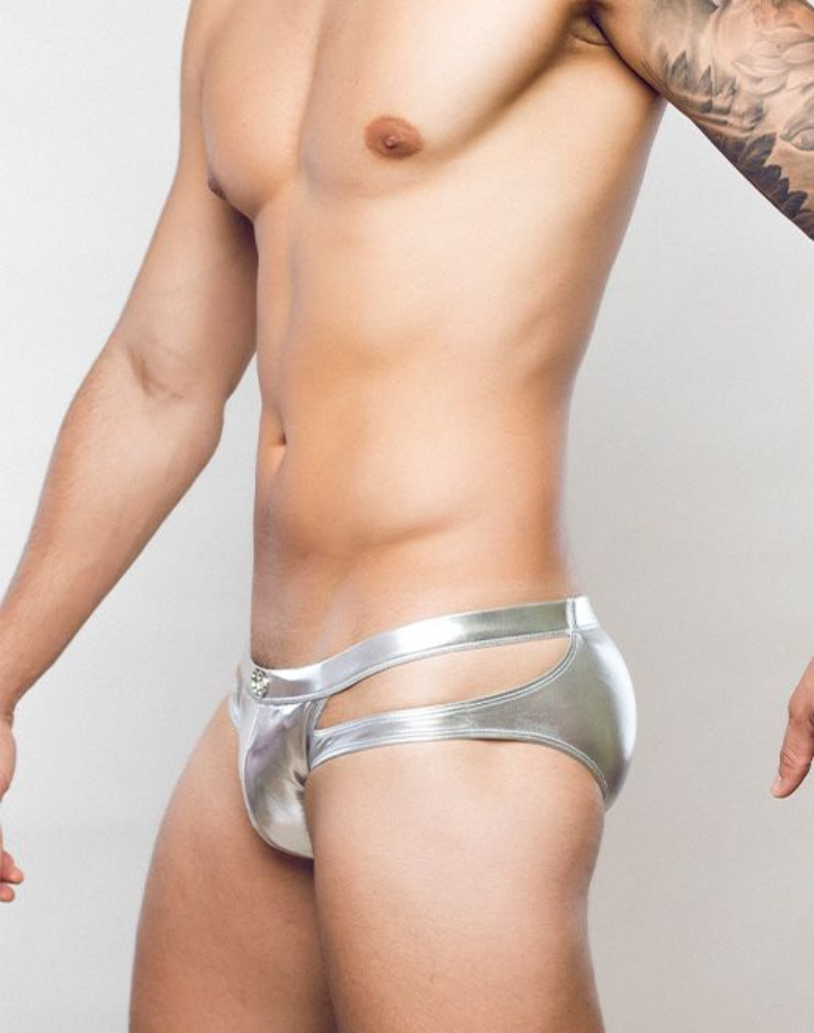 BLK Label No.5 Swim Brief - MetaLux Silver-thumbmail-5