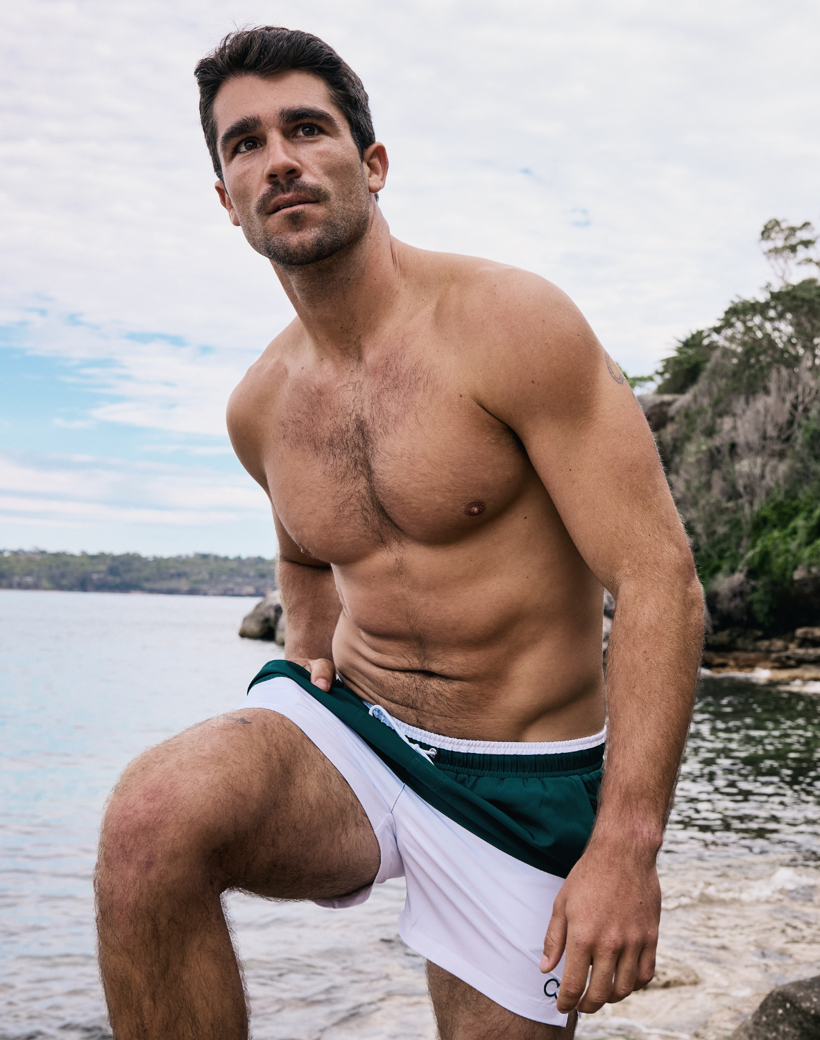 Colour-Blocked Byron Shorts - Calypso White/Green-thumbmail-10