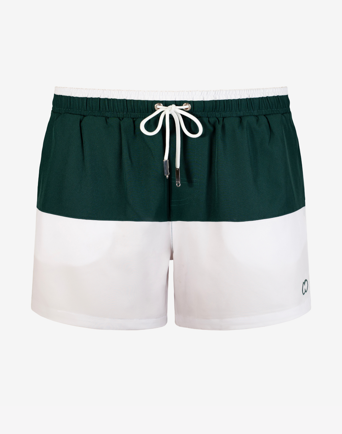 Colour-Blocked Byron Shorts - Calypso White/Green