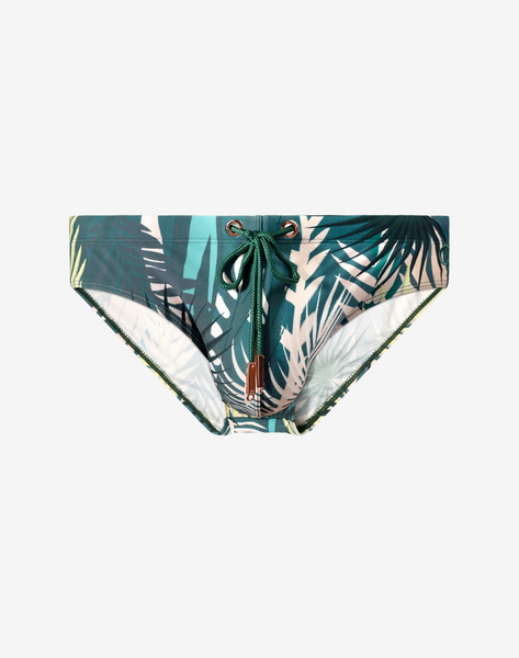 trunc88  Palm leaf swim wear 水着 スウィムウェア SwimZip Women's High Waist Bikini Bottoms - Palm Leaf Green - UPF 50+