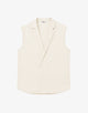 Breezy Linen Single Button Wrap Vest - Beige