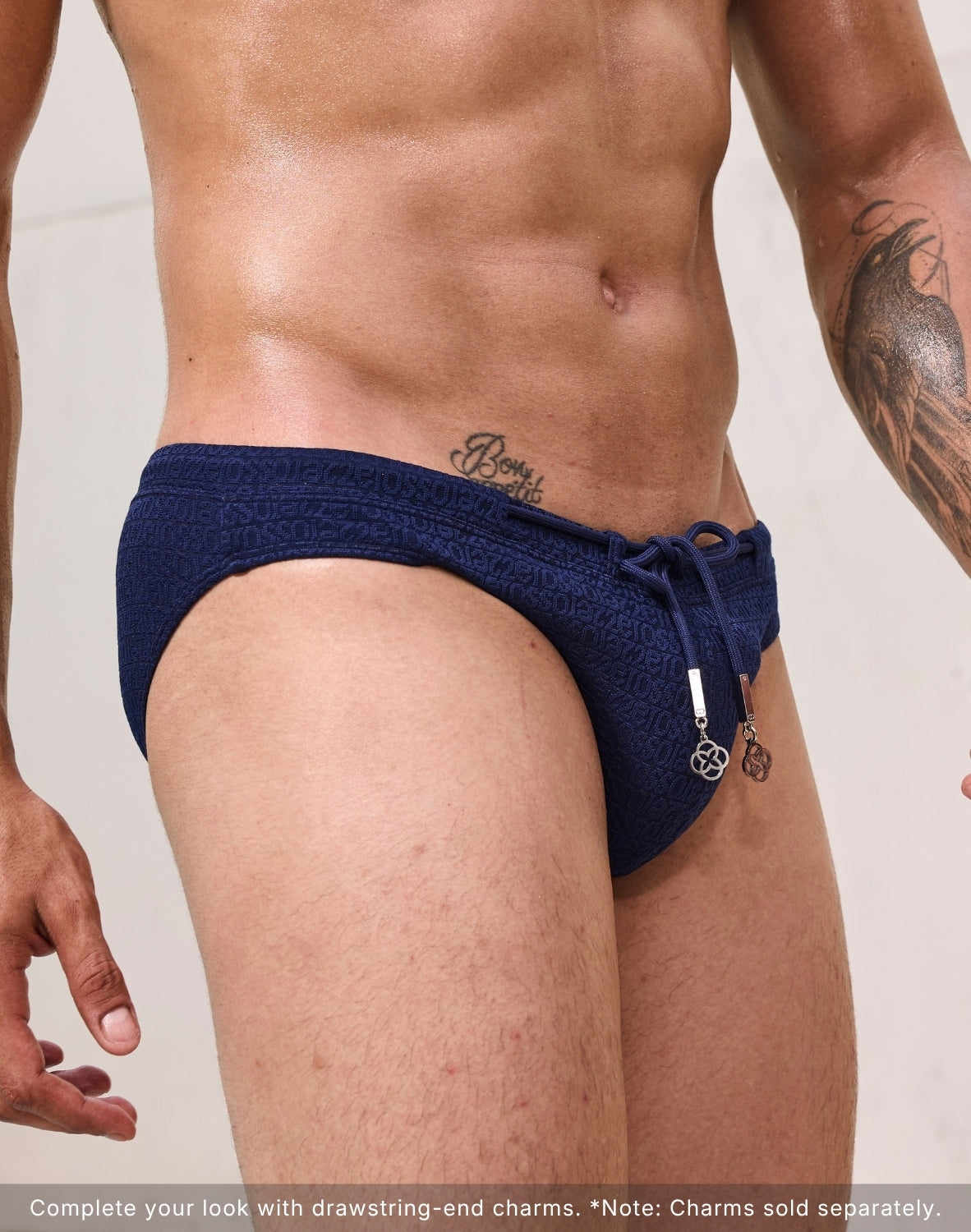 V30 Textured Swim Brief - Signet Navy Blue-thumbmail-9
