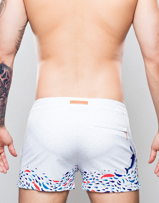 Printed Bronte Shorts - Seascape White