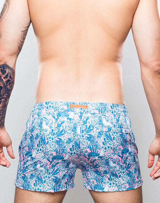 S50 Print Swim Shorts - Coral Teal