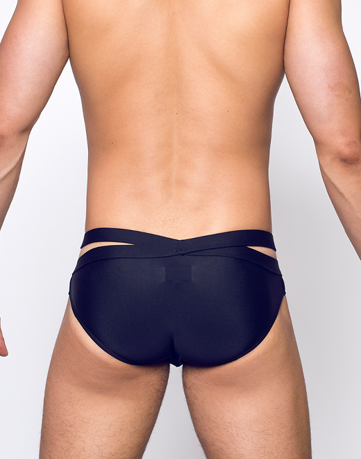 BLK Double Strap Swim Brief - Black