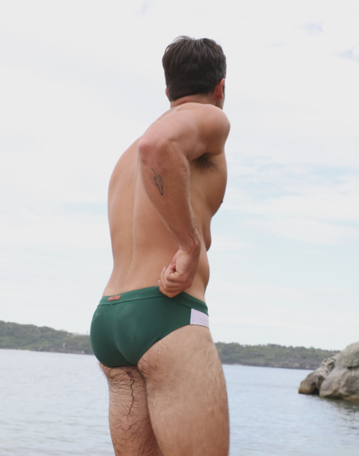 V10 Colour-Blocked Swim Brief - Calypso White/Green-thumbmail-2