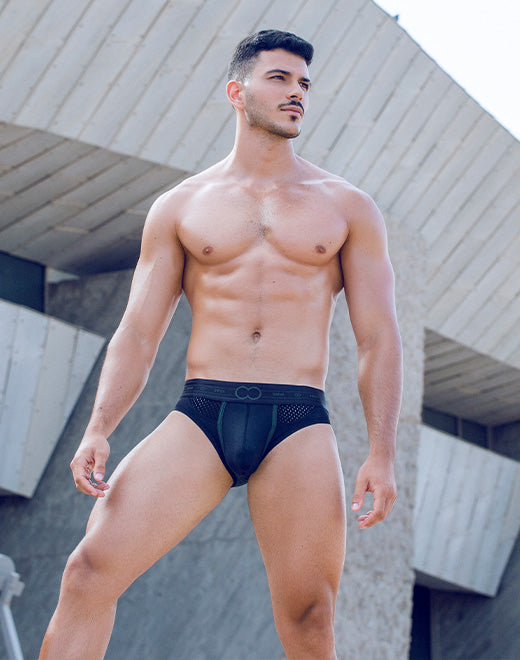 AKTIV Pegasus Brief Underwear - Black/Green